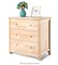 Unfinished Natural Solid Wood 3 Drawer Dresser for Bedroom, Farmhouse Dressers & Chests of Drawers Colour DIY Rustic Rubber Wood Dresser with Full Extension Drawer Slides and Wood Knobs